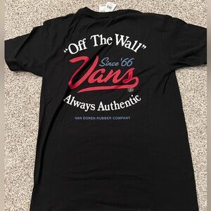 Vans T-Shirt- NWT - men’s small. Black “always authentic”